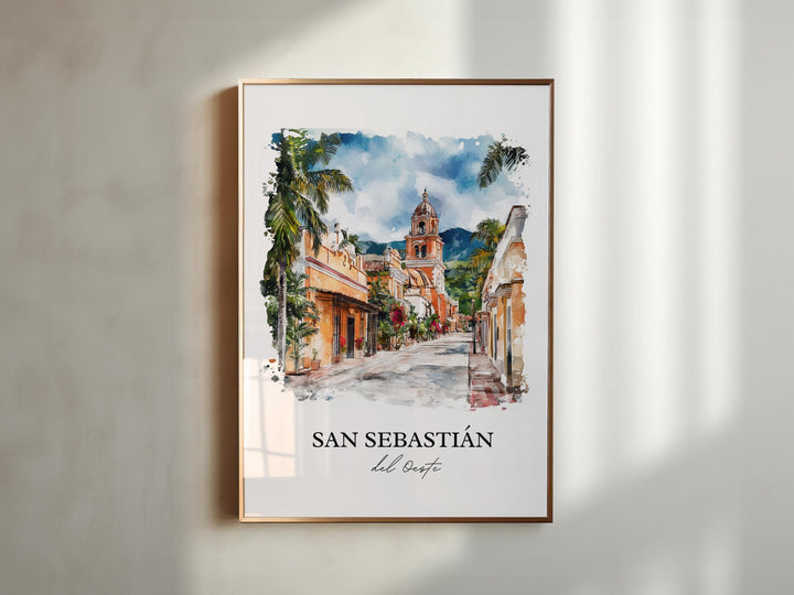 San Sebastián del Oeste Wall Art, Jalisco Print, Mexico Watercolor Art, Jalisco Gift, Travel Print, Travel Poster, Housewarming Gift