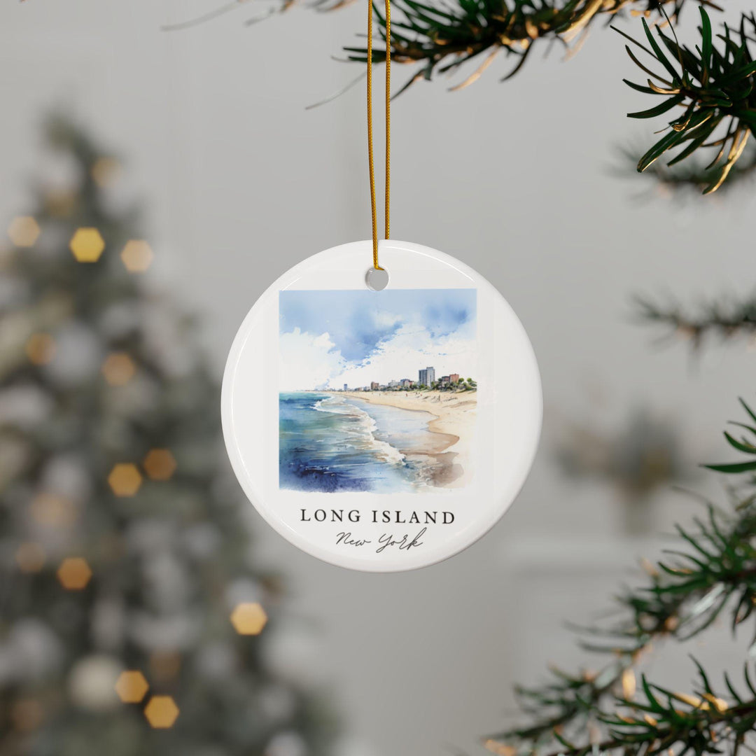 Long Island NY Ornament: Unique Long Island NY Souvenir, Long Island Xmas Decor, and Authentic Long Island NY Gift