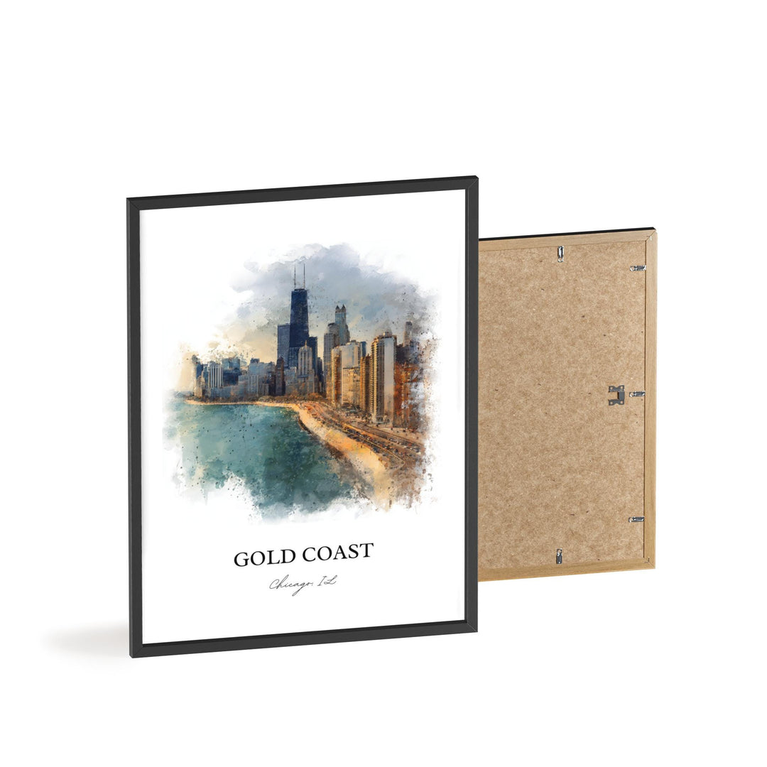 Gold Coast, Chicago, Illinois – Watercolor Art Print