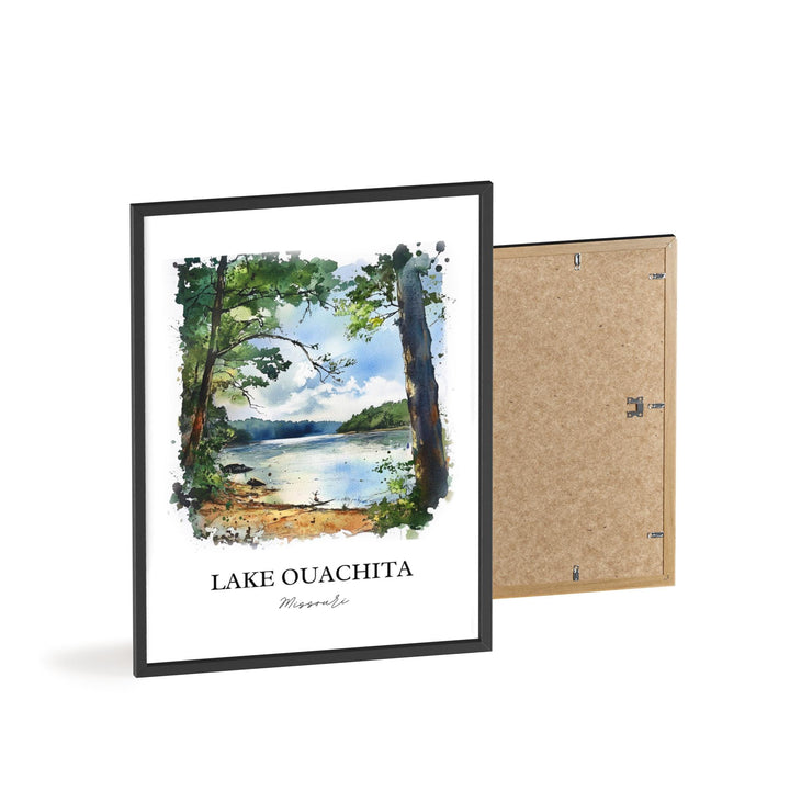Lake Ouachita Wall Art, Arkansas Print, Arkansas Watercolor Art, Lake Ouachita Gift, Travel Print, Travel Poster, Housewarming Gift