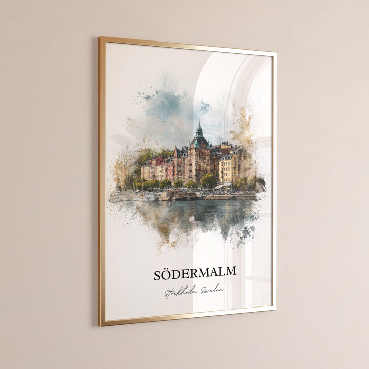 Södermalm, Sweden – Watercolor Art Print