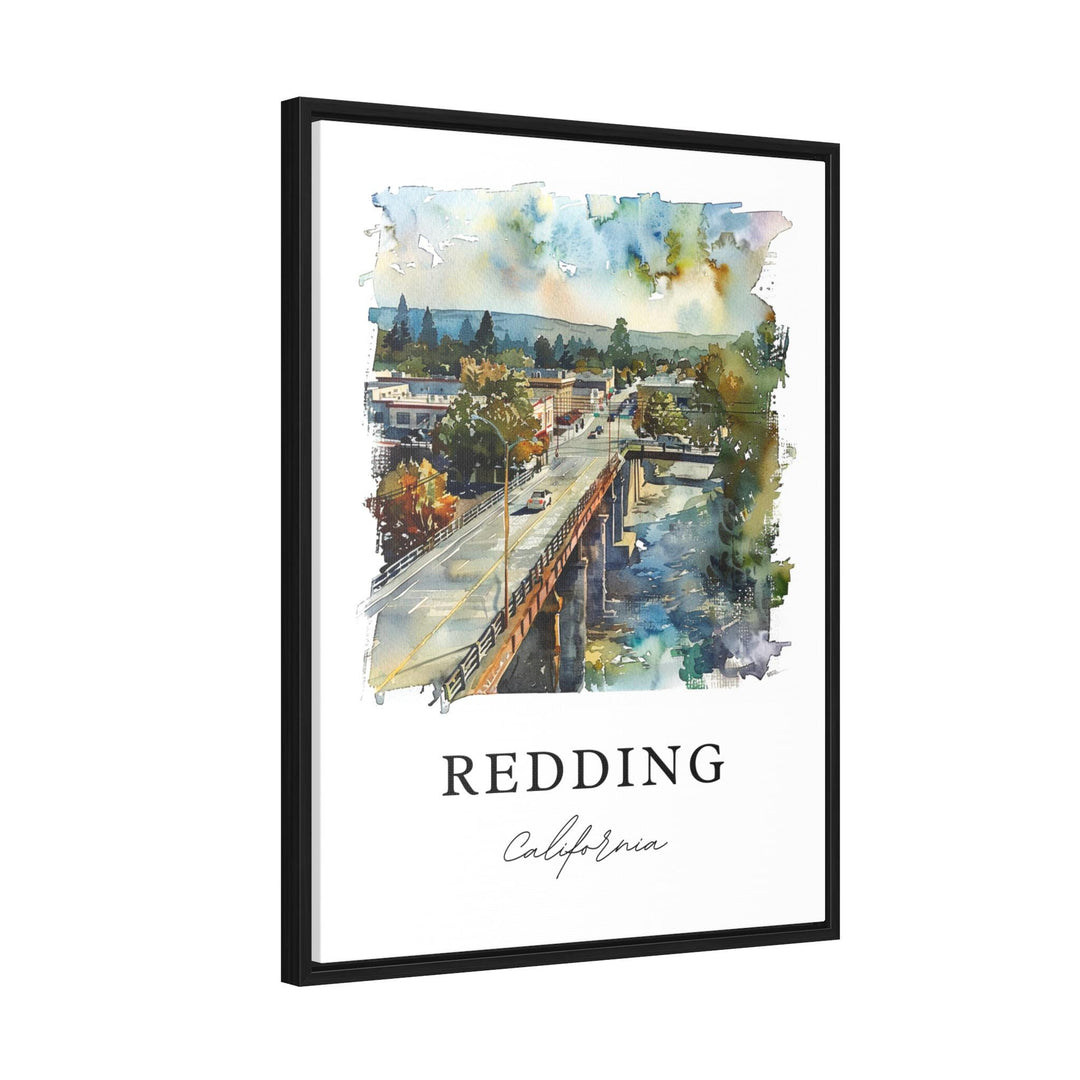 Redding CA Wall Art, Redding Print, Redding Watercolor Art, Redding California Gift,