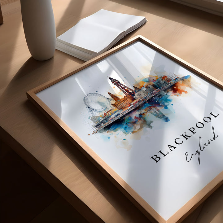 Blackpool England wall art - England, Blackpool poster print, Blackpool Wedding gift, Birthday present, Custom Text, Perfect Gift