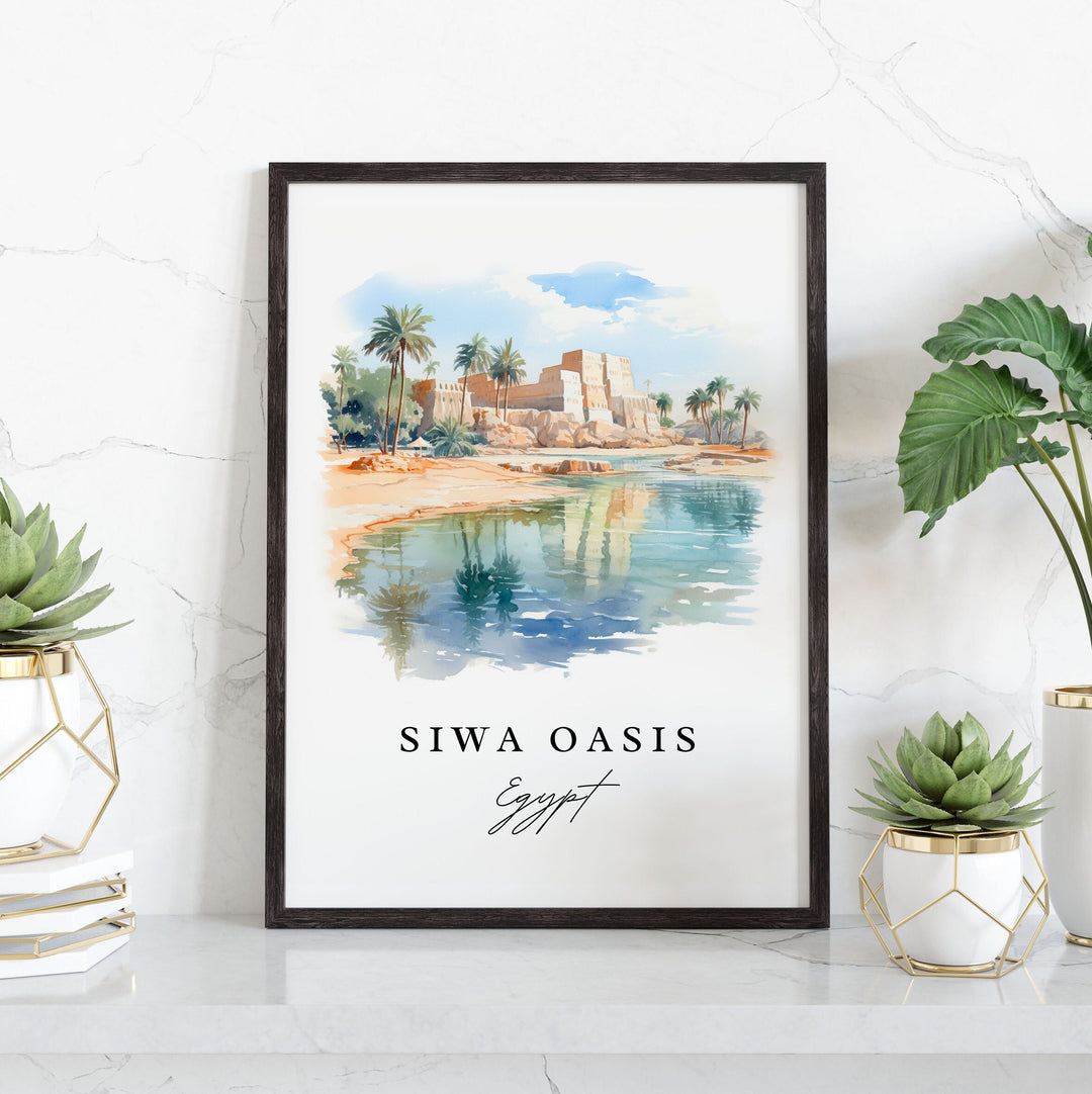 Siwa Oasis Egypt wall art - Egypt, Siwa Oasis poster print, Siwa Oasis Wedding gift, Birthday present, Custom Text, Perfect Gift