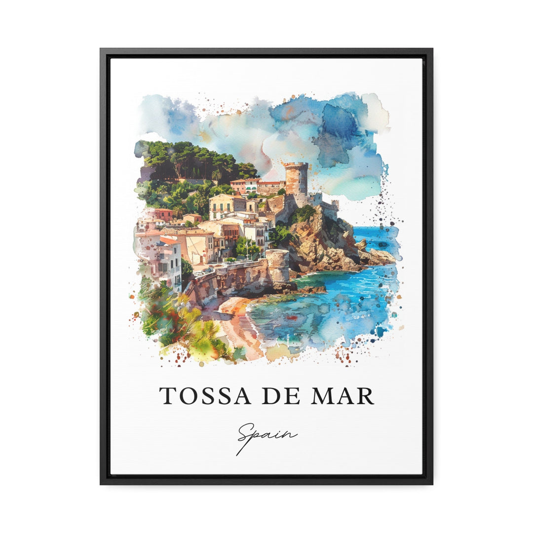 Tossa de Mar Art, Tossa de Mar Print, Catalonia Spain Watercolor, Tossa de Mar Spain Gift,