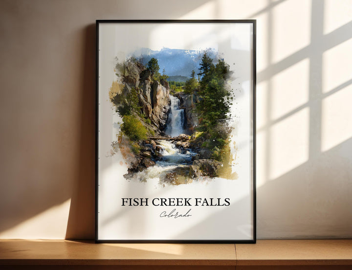 Fish Creek Falls Art, Steamboat Springs Print, Colorado Watercolor, Fish Creek Falls Gift, Travel Print, Travel Poster, Housewarming Gift