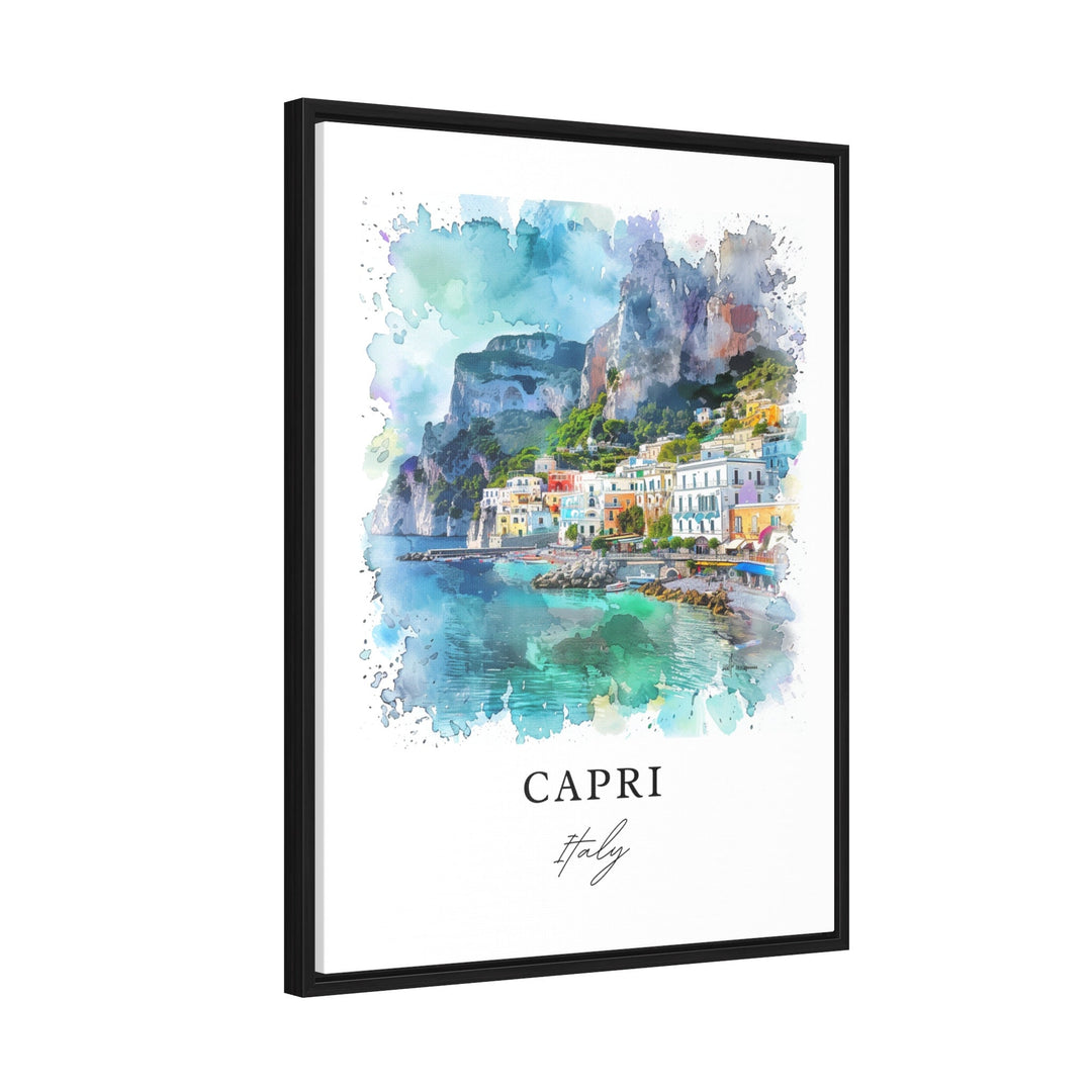 Capri Italy Wall Art, Capri Print, Bay of Naples Watercolor Art, Capri Island Gift,