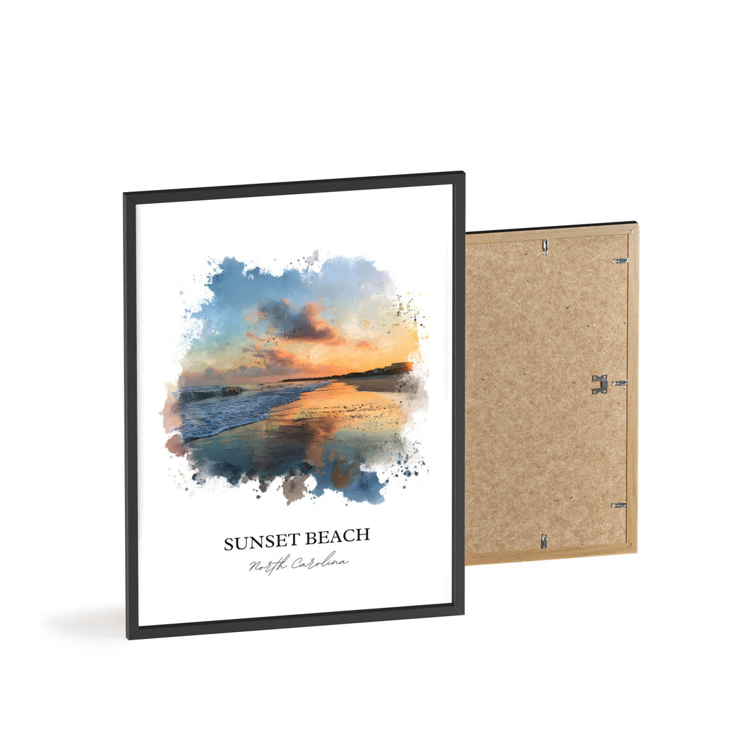 Sunset Beach, North Carolina – Watercolor Art Print