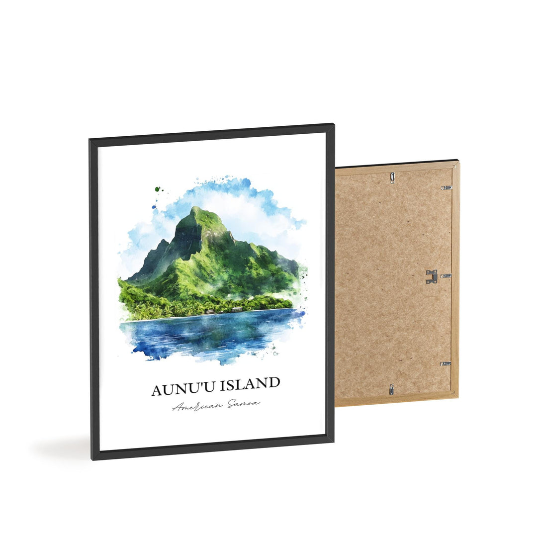 Aunu'u Island Wall Art, Tutuila Island Print, American Samoa Watercolor, Aunu'u Island Gift, Travel Print, Travel Poster, Housewarming Gift