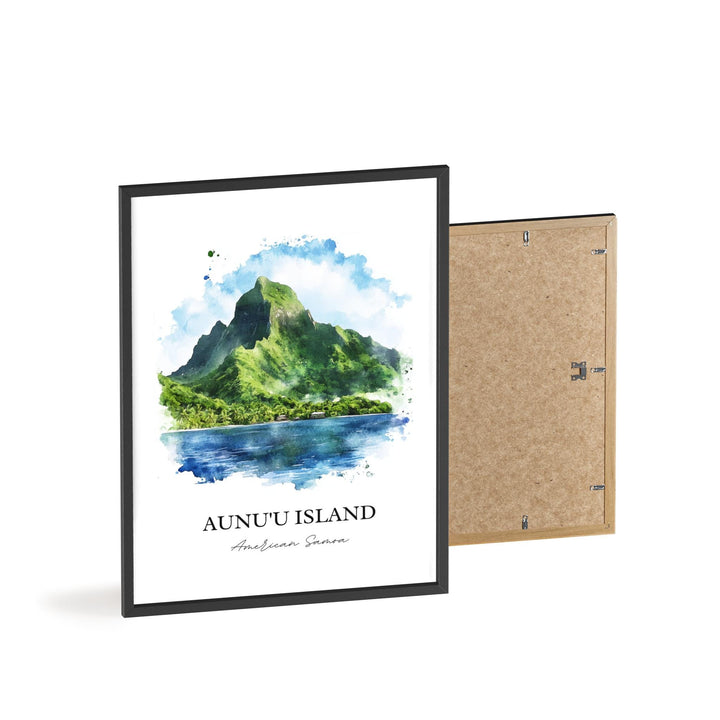 Aunu'u Island Wall Art, Tutuila Island Print, American Samoa Watercolor, Aunu'u Island Gift, Travel Print, Travel Poster, Housewarming Gift