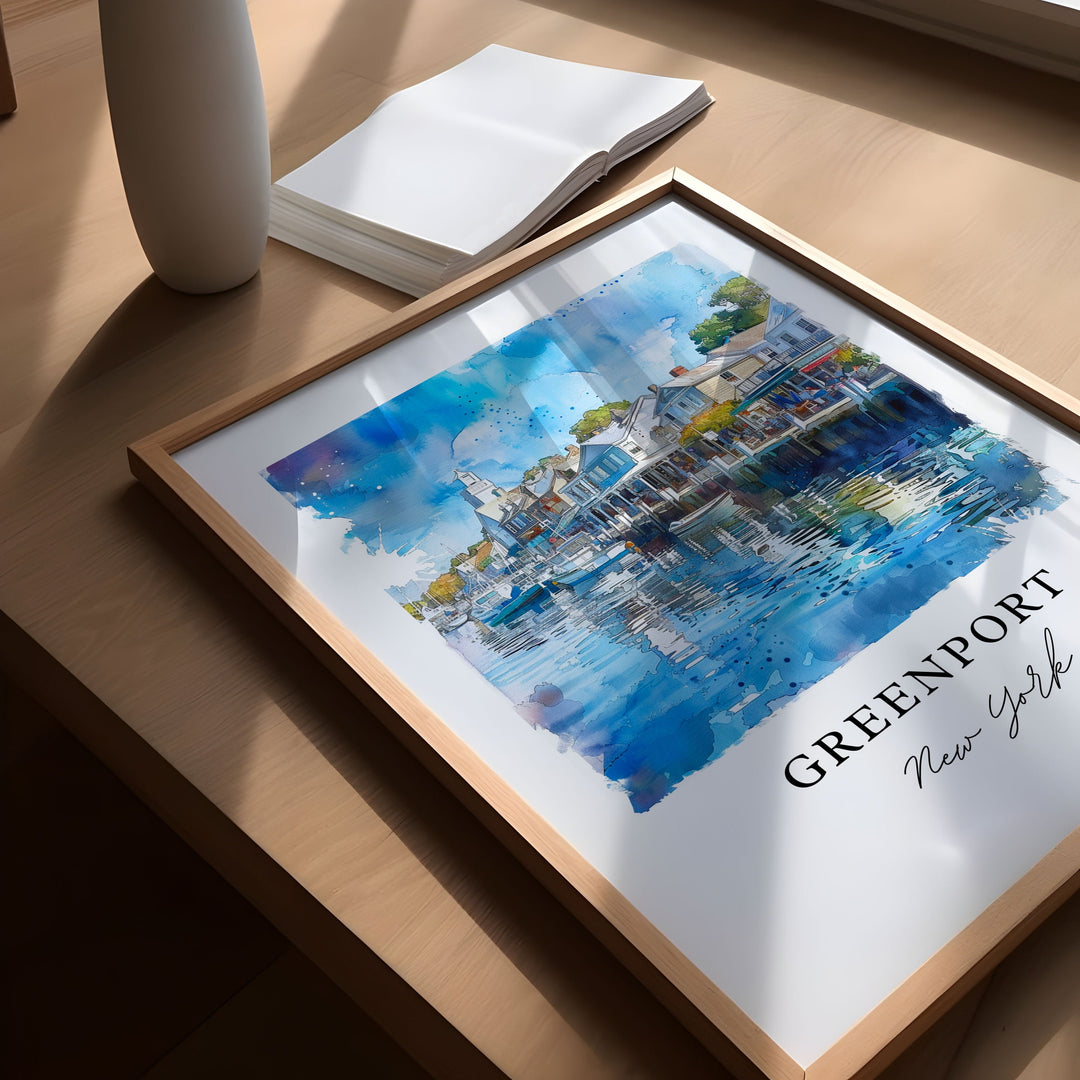 Greenport, USA – Watercolor Art Print