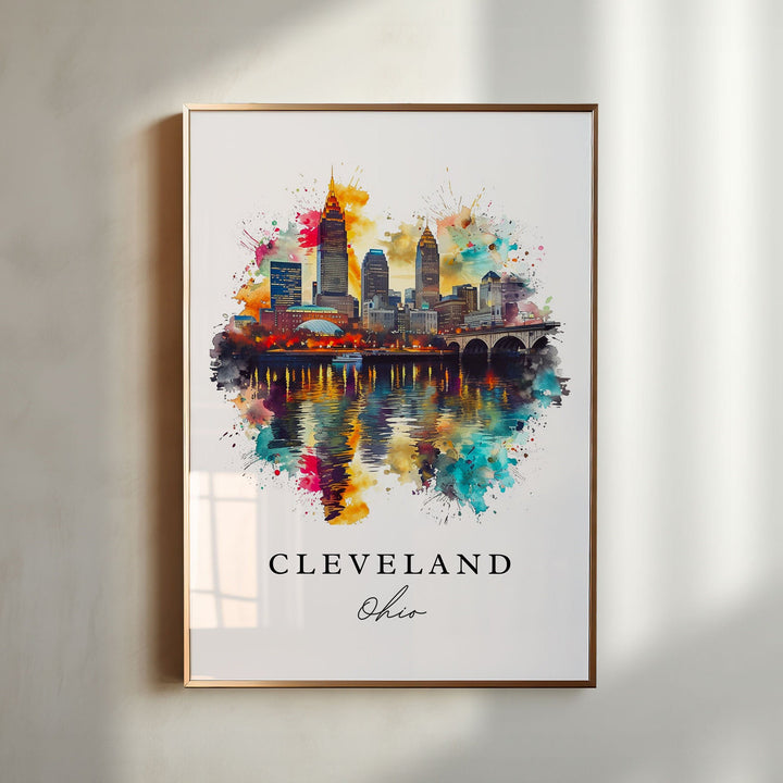 Cleveland OH wall art - Ohio, Cleveland print, Cleveland Wedding gift, Cleveland Birthday present, Cleveland OH Custom Gift, Perfect Gift