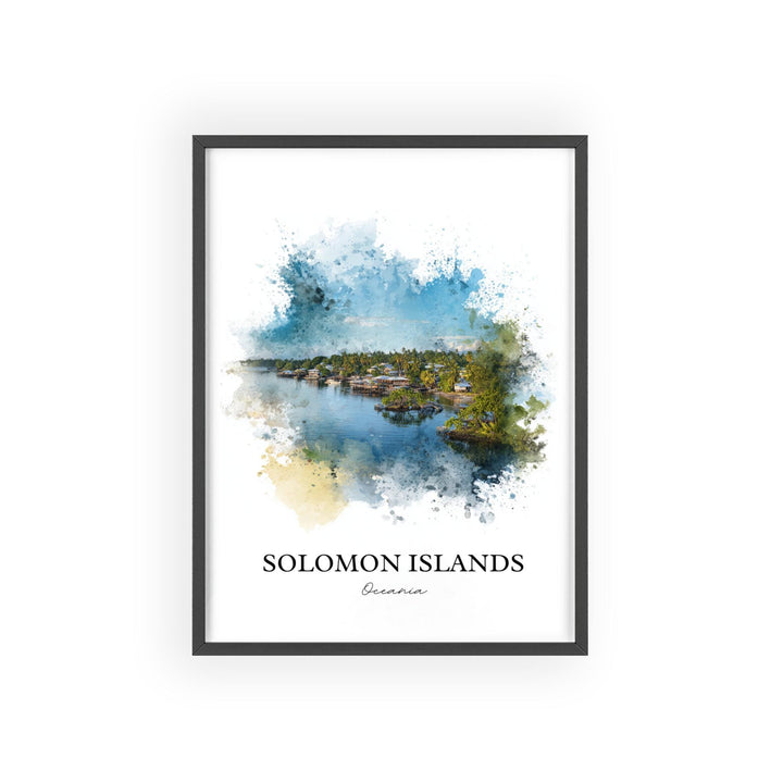 Solomon Islands Art, Solomon Islands Print, Oceania Watercolor Art, Solomon Islands Gift, Travel Print, Travel Poster, Housewarming Gift