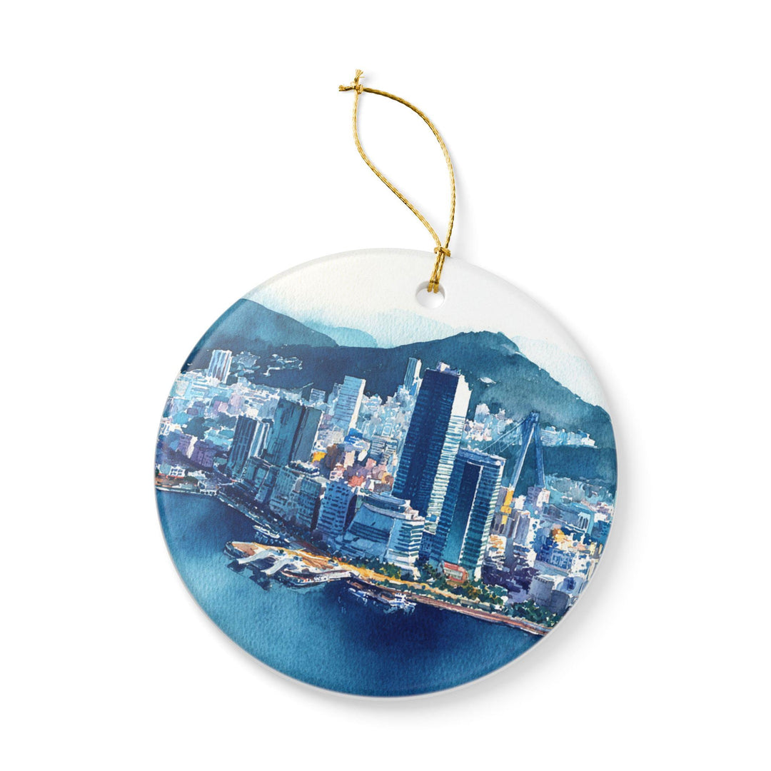 Busan South Korea Ornament: Unique Busan Souvenir, Busan Xmas Decor, and Authentic Busan Skyline Gift