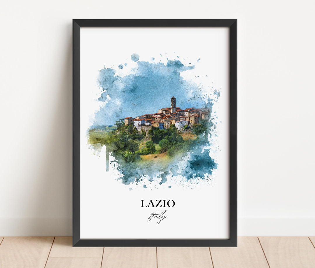 Lazio Italy Wall Art, Lazio Italy Print, Lazio Watercolor Art, Italy Gift, Lazio Italy Travel Print, Travel Poster, Housewarming Gift