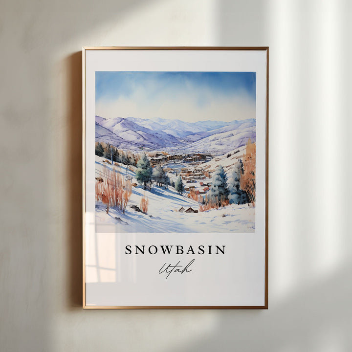 Snowbasin UT wall art - Utah, Snowbasin poster print, Snowbasin Wedding gift, Birthday present, Custom Text, Perfect Gift