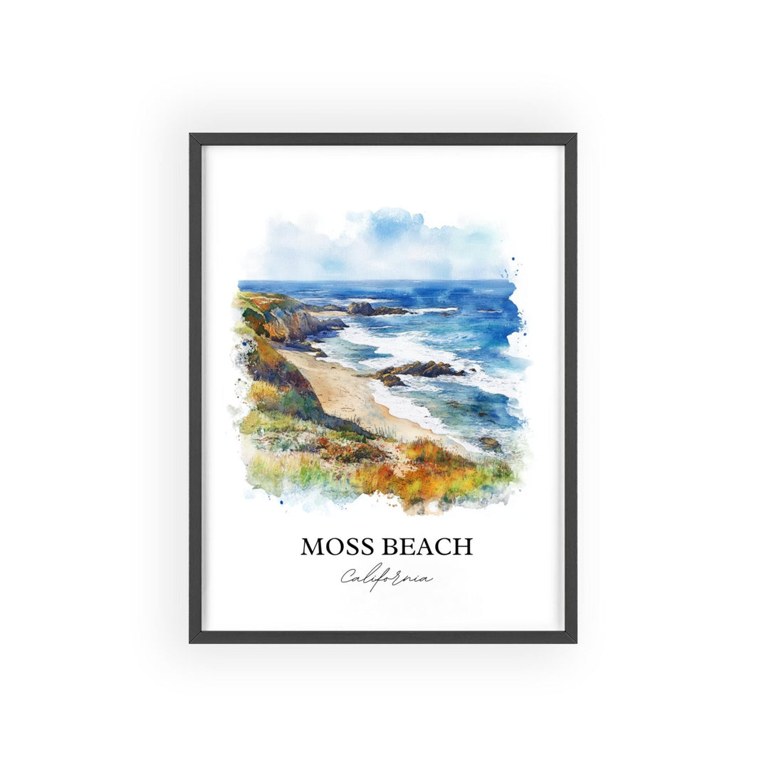 Moss Beach Wall Art, Moss Beach Print, San Mateo County Artwork, Moss Beach Gift, Travel Print, Travel Poster, Housewarming Gift