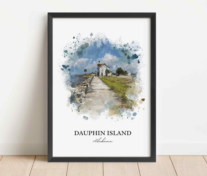 Dauphin Island, Alabama – Watercolor Art Print