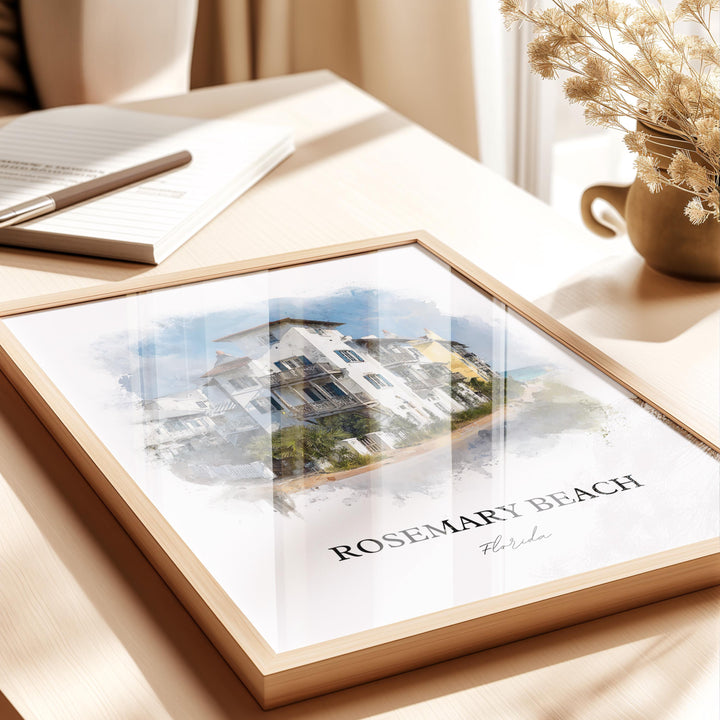 Rosemary Beach, Florida – Watercolor Art Print