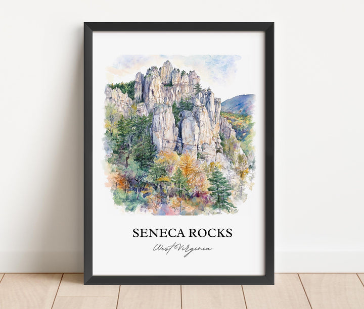 Seneca Rocks WV Wall Art, Pendleton County Print, West Virginia Artwork, Seneca Rocks Gift, Travel Print, Travel Poster, Housewarming Gift