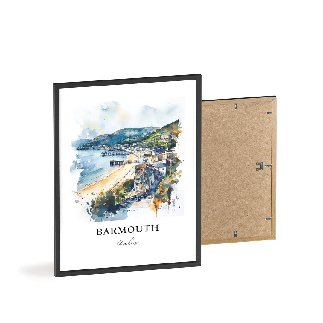 Barmouth Wales Wall Art, Gwynedd UK Print, Wales Watercolor Art, Barmouth Wales Gift, Travel Print, Travel Poster, Housewarming Gift