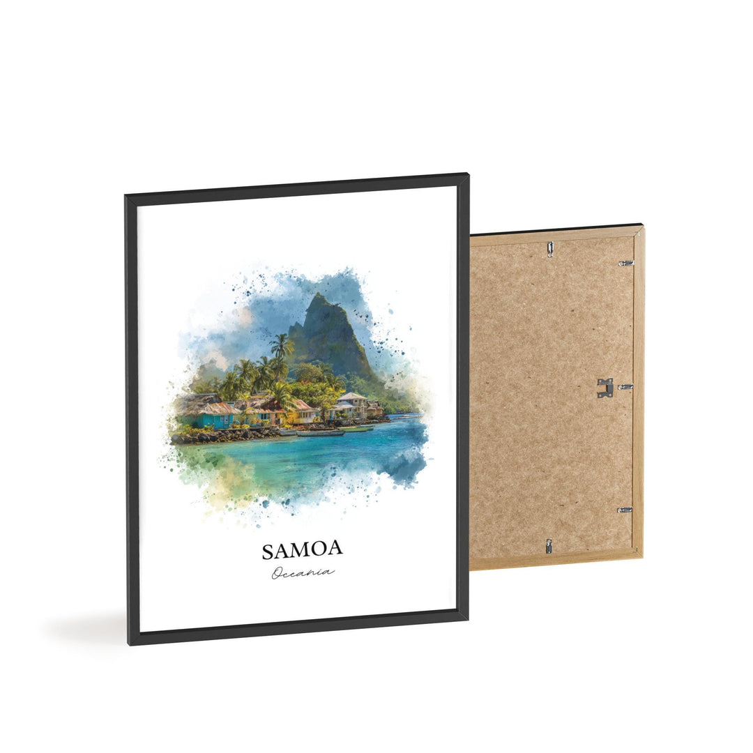 Samoa Wall Art, Samoa Print, Samoa Watercolor Art, American Samoa Gift, Travel Print, Travel Poster, Housewarming Gift