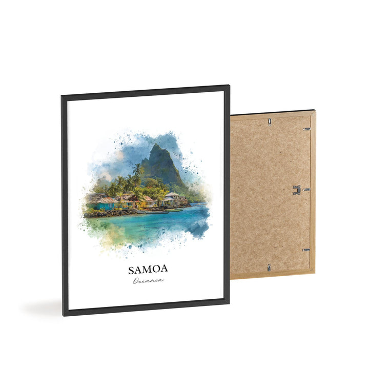 Samoa Wall Art, Samoa Print, Samoa Watercolor Art, American Samoa Gift, Travel Print, Travel Poster, Housewarming Gift