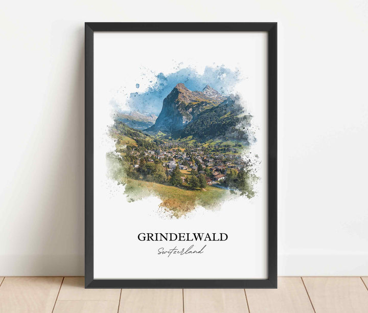 Grindelwald, Switzerland – Watercolor Art Print