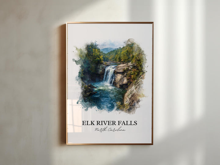 Elk River Falls Wall Art, Avery County Print, North Carolina Artwork, Elk River Falls Gift, Travel Print, Travel Poster, Housewarming Gift