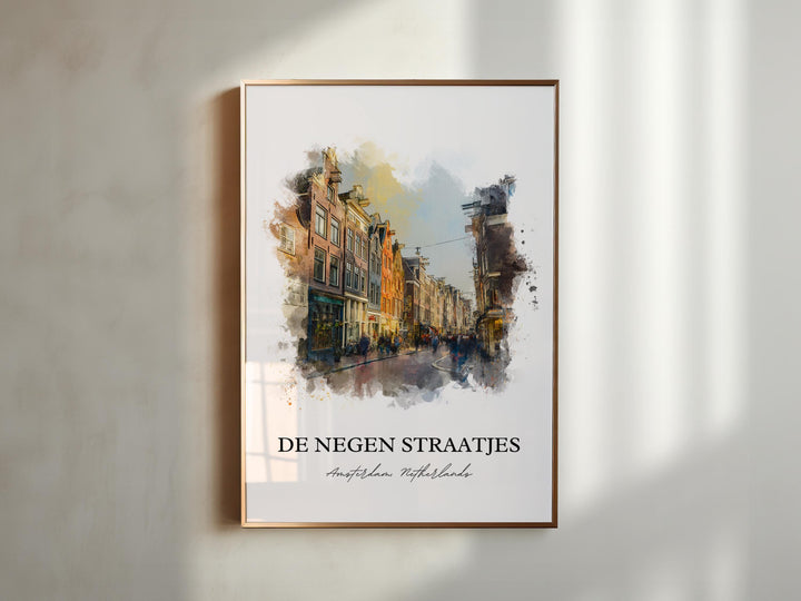 De Negen Straatjes Wall Art, Amsterdam Print, Amsterdam Art, Amsterdam Netherlands Gift, Travel Print, Travel Poster, Housewarming Gift
