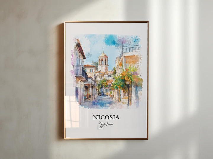 Nicosia Wall Art, Nicosia Cyprus Print, Cyprus Watercolor Art, Nicosia Cyprus Gift, Travel Print, Travel Poster, Housewarming Gift