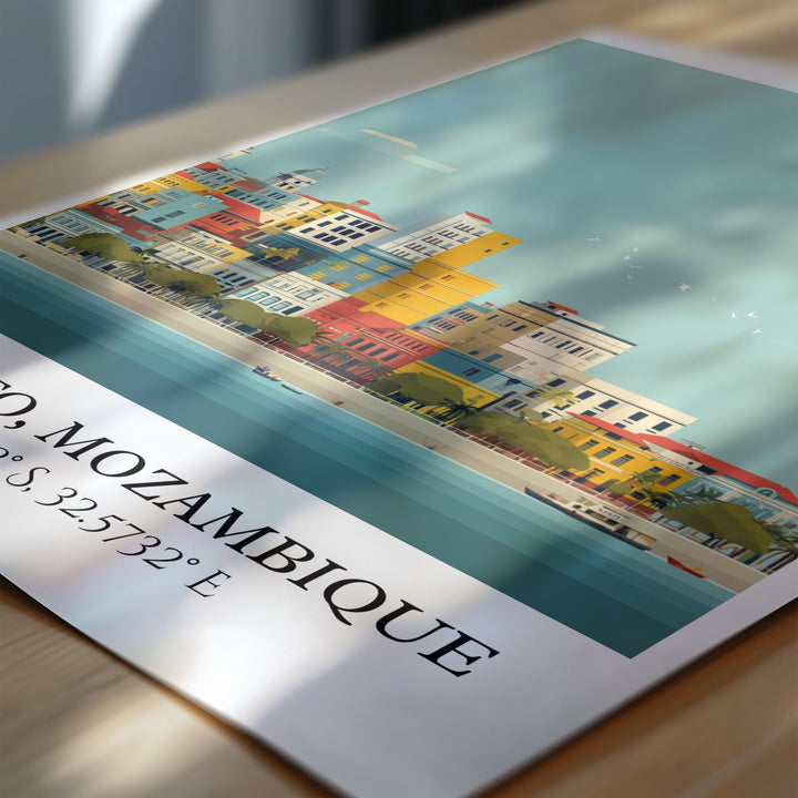 Maputo Art, Maputo Retro Travel Art, Maputo Mozambique Home Decor, Mozambique Gift, Mozambique Travel Art, Travel Prints, Housewarming Gift