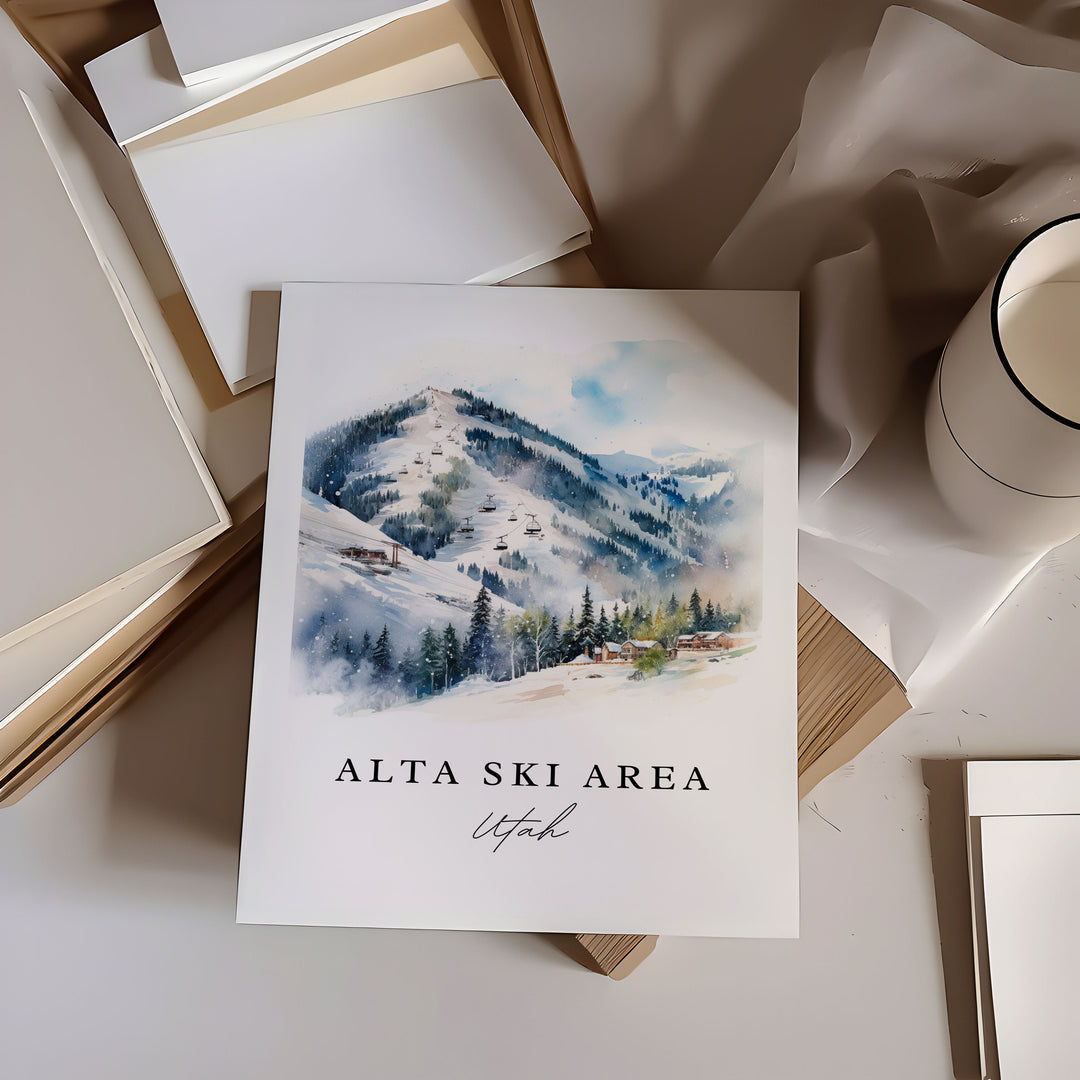 Alta Ski Area Wall Art - Utah Print