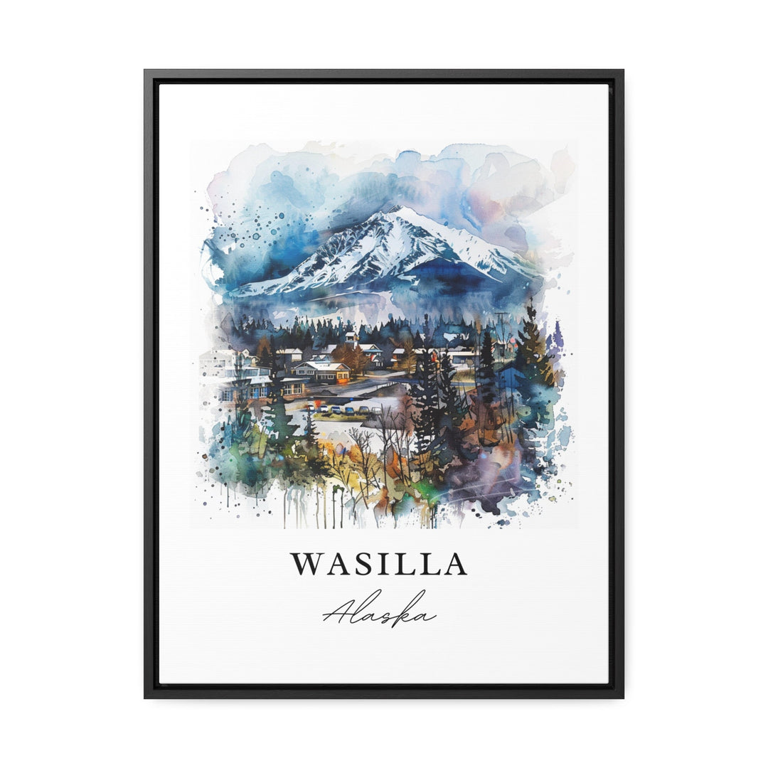 Wasilla Alaska Wall Art, Wasilla AK Print, Wasilla AK Watercolor, Cook Inlet Alaska Gift,