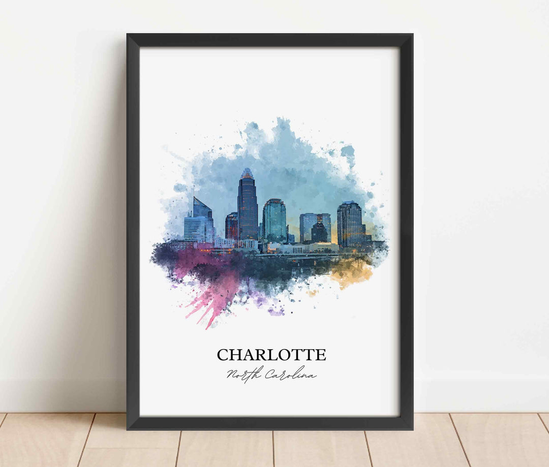 Charlotte, North Carolina – Watercolor Art Print