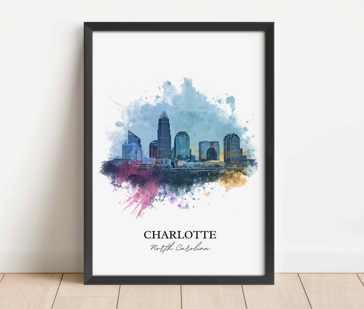 Charlotte, North Carolina – Watercolor Art Print