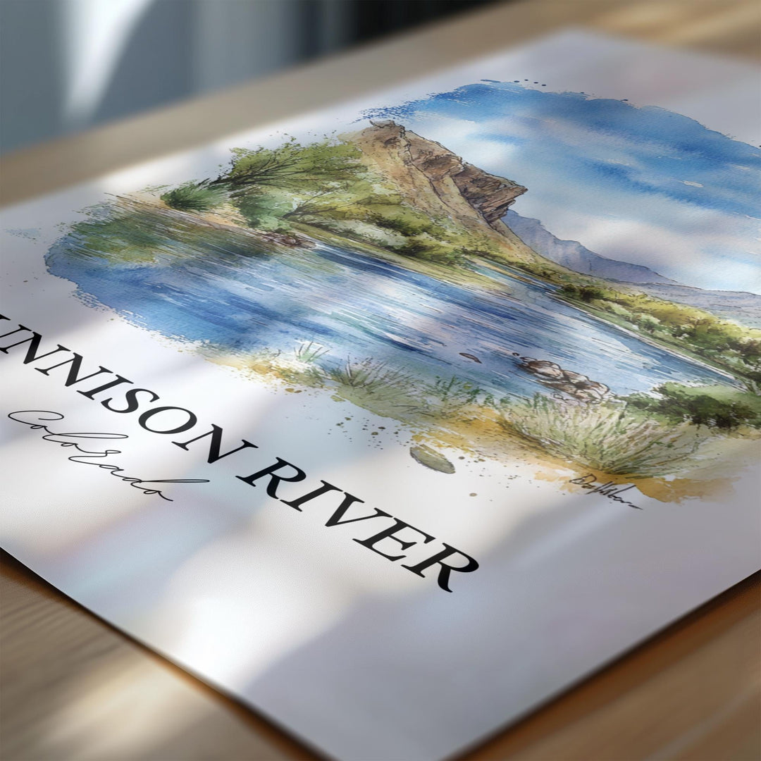 Gunnison River Wall Art, Gunnison Print, Colorado Watercolor Art, Gunnison River Gift, Travel Print, Travel Poster, Housewarming Gift