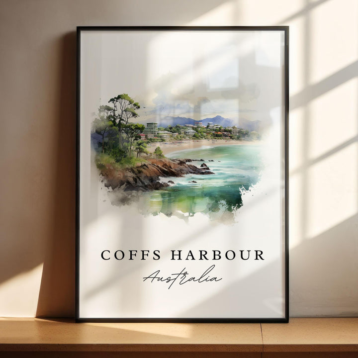 Coffs Harbour Australia wall art - Australia, Coffs Harbour poster, Wedding gift, Birthday present, Custom Text, Personalized Gift