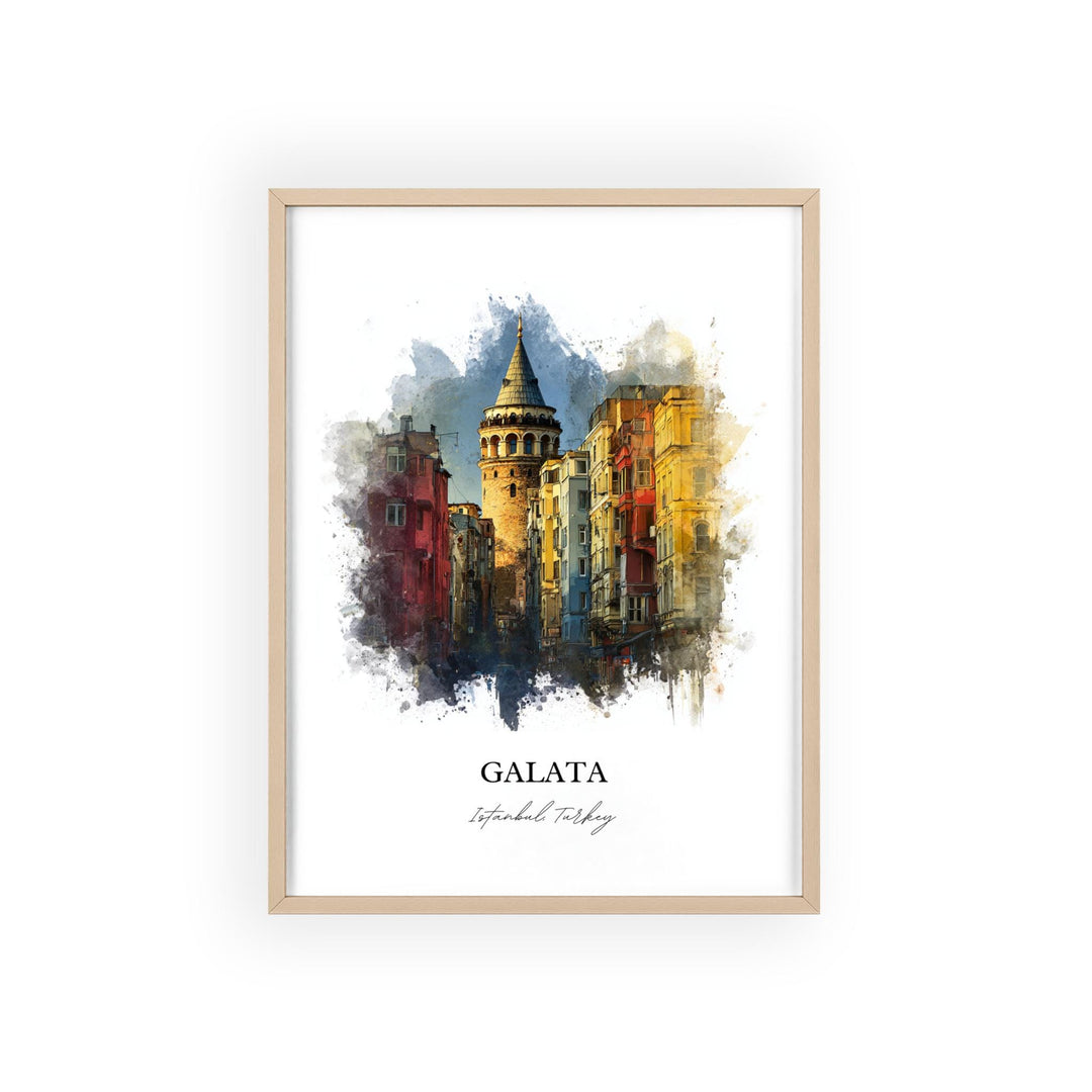 Galata Istanbul Wall Art, Istanbul Print, Istanbul Watercolor Art, Galata Istanbul Gift, Turkey Print, Travel Poster, Housewarming Gift