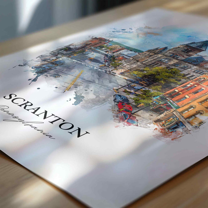 Scranton, Pennsylvania, USA – Watercolor Art Print