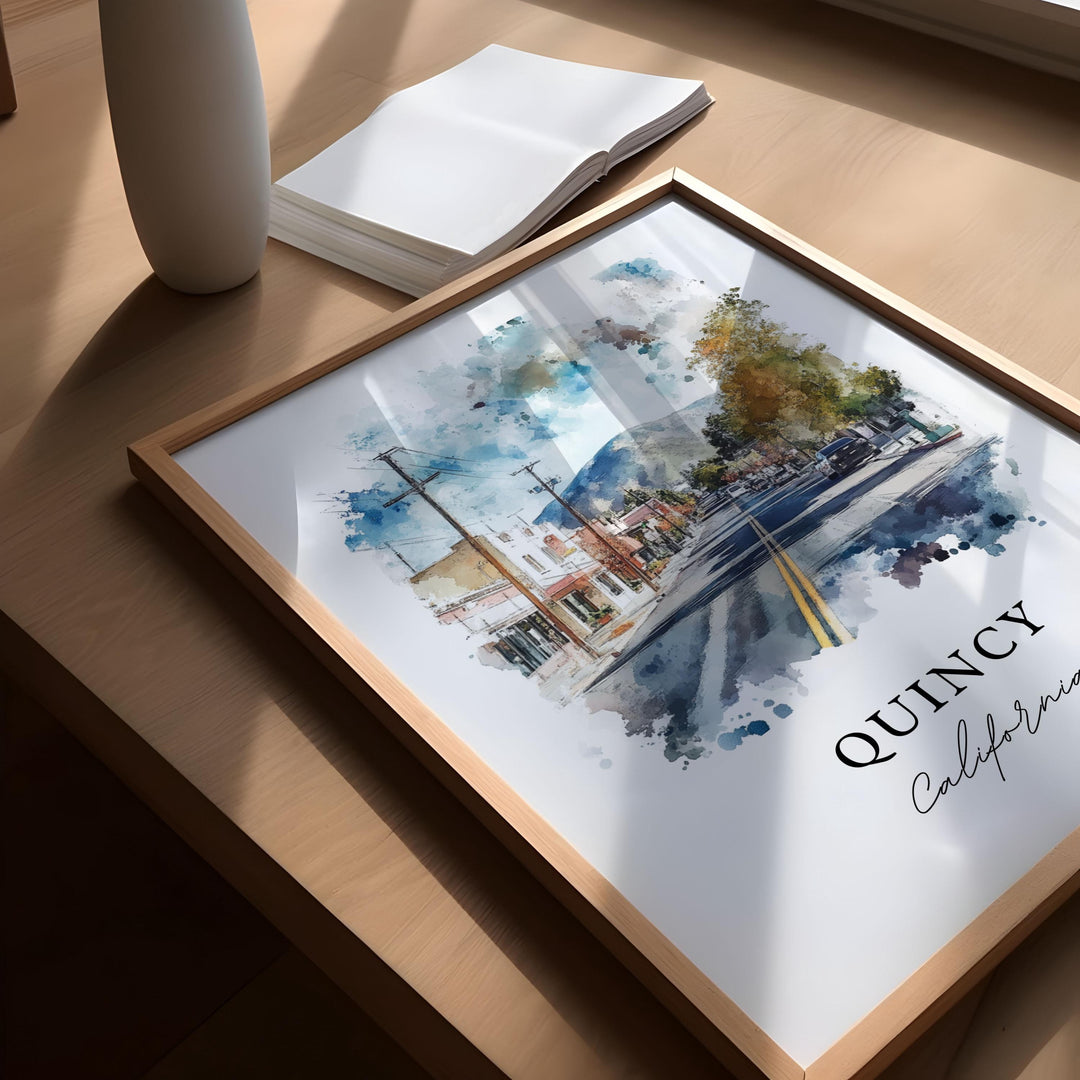 Quincy CA Wall Art, Quincy California Print, Plumas County Cali Art, Quincy California Gift,