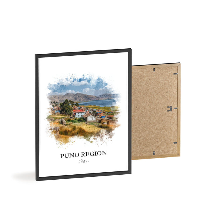 Puno Region Wall Art, Puno Peru Print, Peru Watercolor Art, Peru Gift, Puno Peru Travel Print, Travel Poster, Housewarming Gift