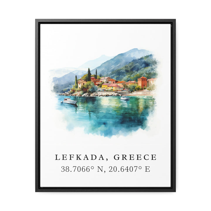 Lefkada traditional travel art - Greece, Lefkada poster, Wedding gift, Birthday present, Custom Text, Personalised Gift