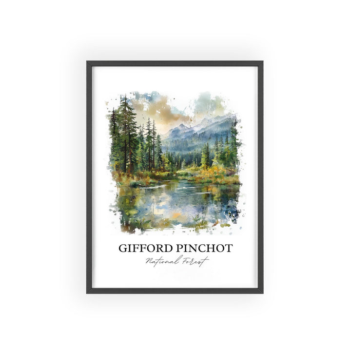 Gifford Pinchot Forest Art, Lewis County Print, Washington Artwork, Gifford Pinchot WA Gift, Travel Print, Travel Poster, Housewarming Gift