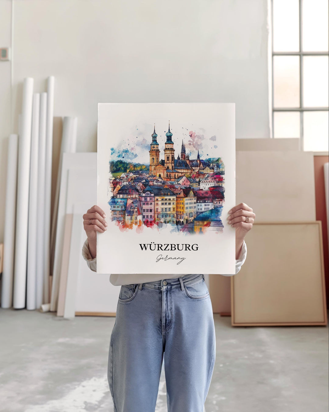Würzburg  Wall Art, Bavaria Region Print, Germany Watercolor Art, Würzburg Gift, Travel Print, Travel Poster, Housewarming Gift