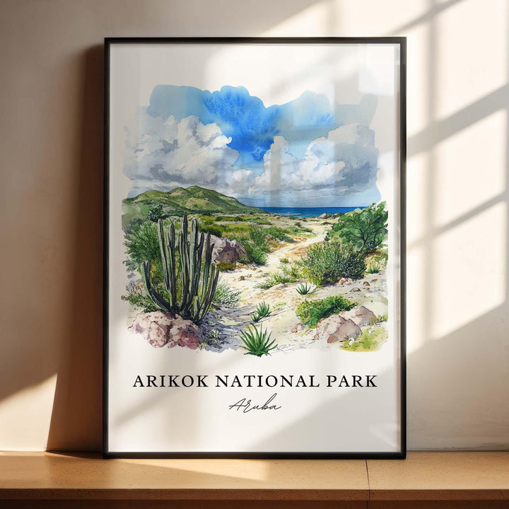 Arikok National Park Wall Art, Arikok Aruba Print, Aruba Watercolor Art, Aruba Gift, Travel Poster, Housewarming Gift