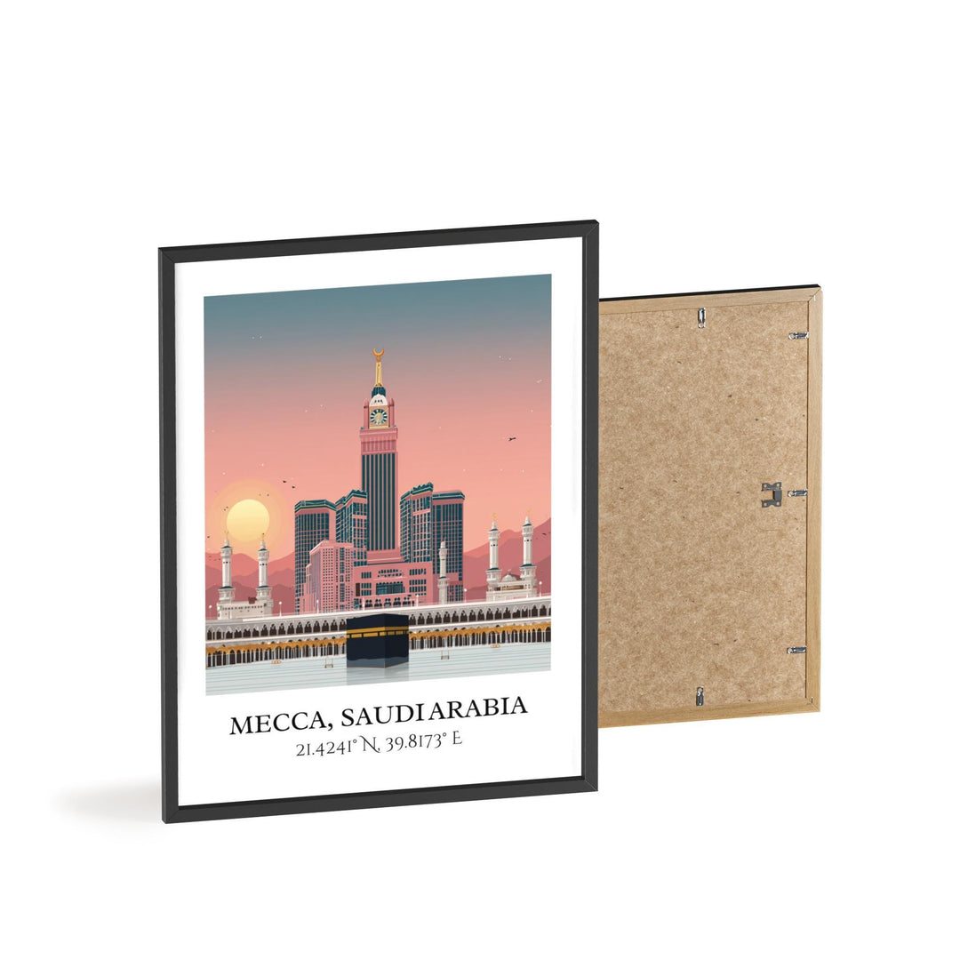 Mecca Saudi Arabia Art, Mecca Retro Travel Art, Mecca Home Decor, Mecca Gift, Saudi Arabia Travel Art, Travel Prints, Housewarming Gift