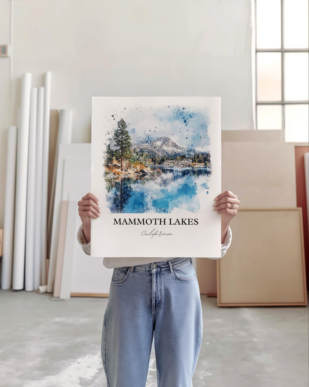 Mammoth Lakes Art, June Mountain Print, Sierra Nevada Watercolor Art, Mammoth Lakes Gift, Travel Print, Travel Poster, Housewarming Gift