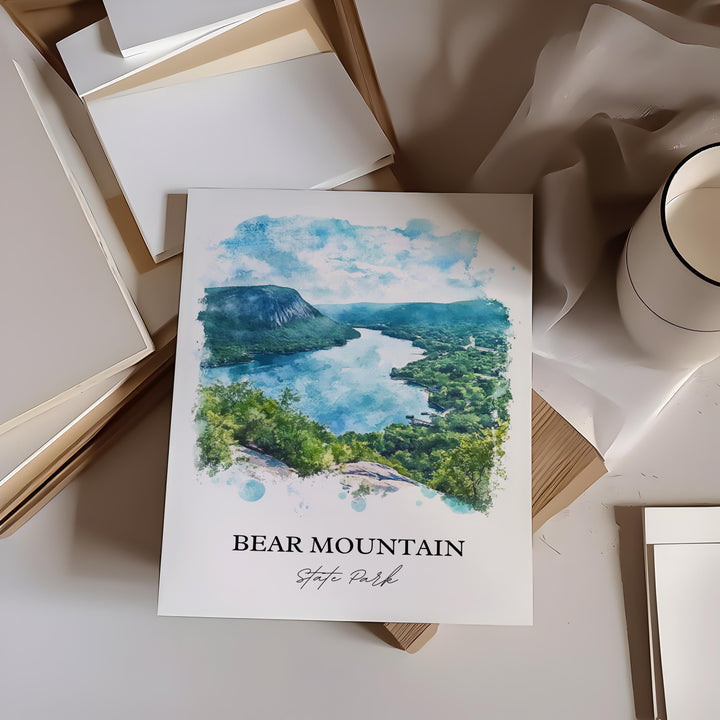 Bear Mountain NY Art, Stony Point NY Print, Hudson Valley Watercolor, Hudson Highlands Gift, Travel Print, Travel Poster, Housewarming Gift