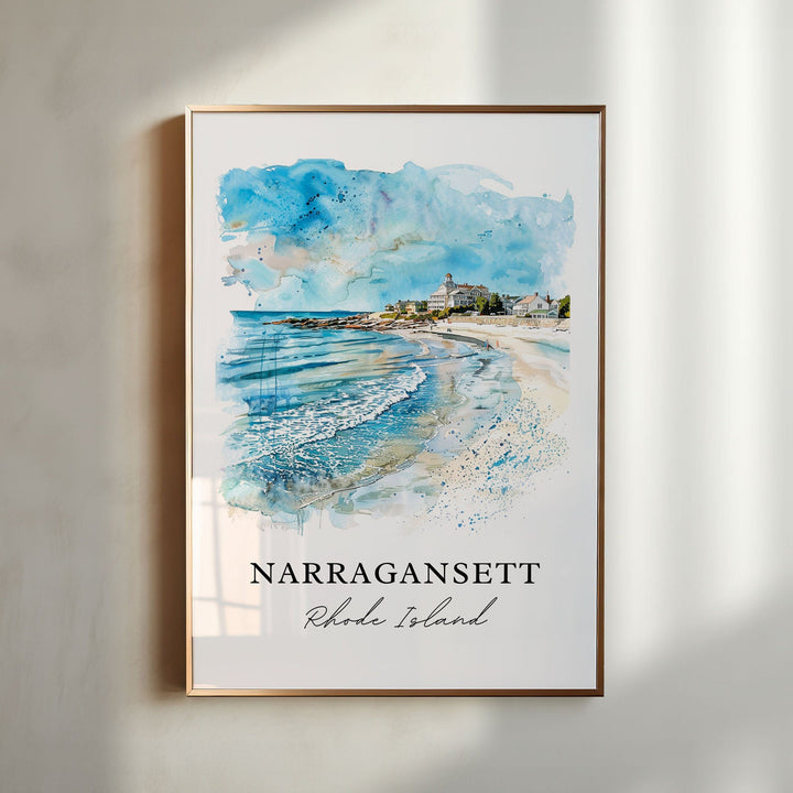 Narragansett RI Wall Art, Narragansett RI Print, Rhode Island Watercolor, Narragansett Gift,